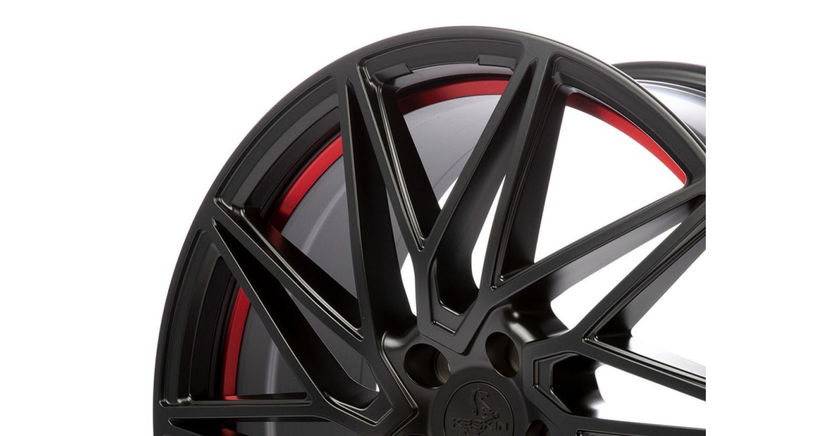 KESKIN KT20 Future MATT BLACK RED INSIDE 8,5x19 5/114,3 ET40 Alésage 72.6