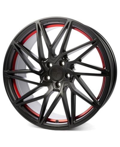 KESKIN KT20 Future MATT BLACK RED INSIDE 8,5x19 5/112 ET30 Alésage 72,6