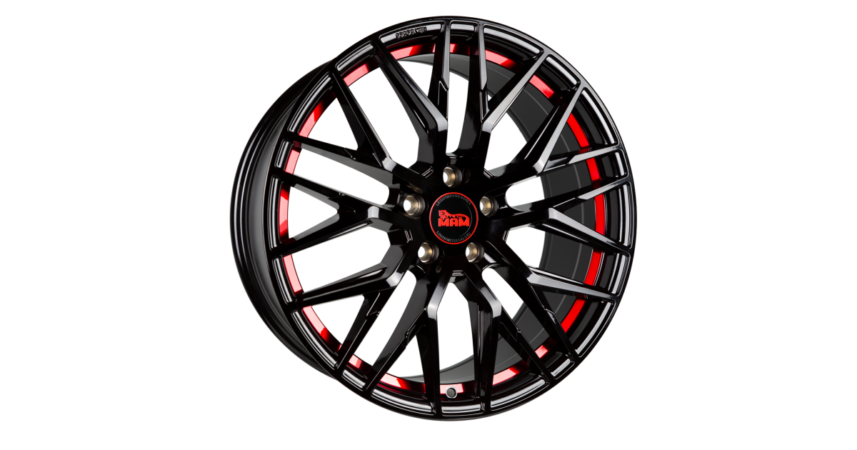 MAM RS4 BLACK PAINTED RED INSIDE 8,5x19 5/114,3 ET40 Alésage 72,6