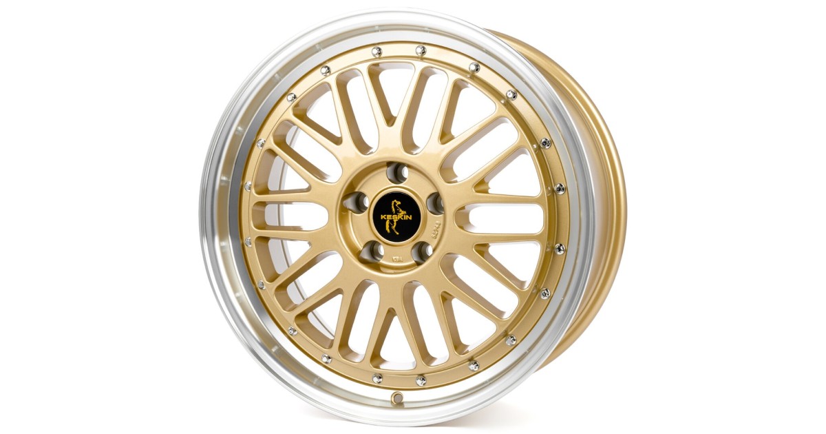 KESKIN KT22 Retro GOLD LIP POLISH 8,5x19 5/120 ET35 Alésage 72,6