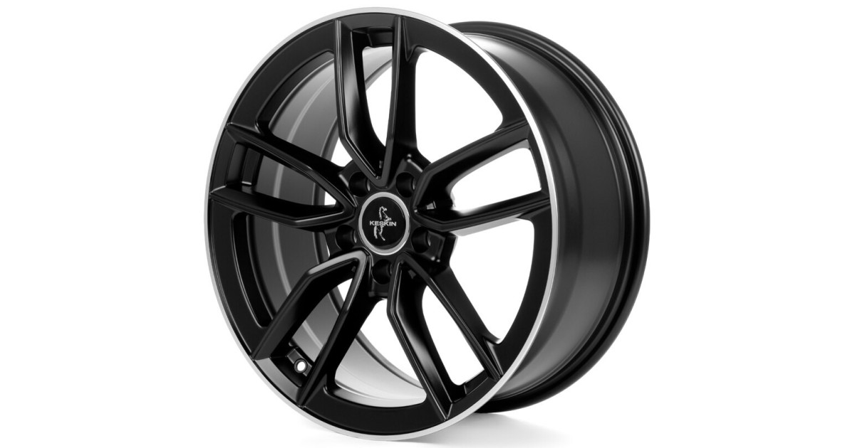 KESKIN KT21 Elegance MATT BLACK LIP POLISH 8x18 5/112 ET30 Alésage 66,6