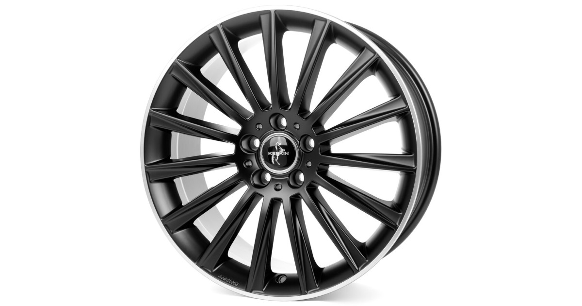 KESKIN KT18 Turbo MATT BLACK LIP POLISH 8x18 5/112 ET30 Alésage 72,6