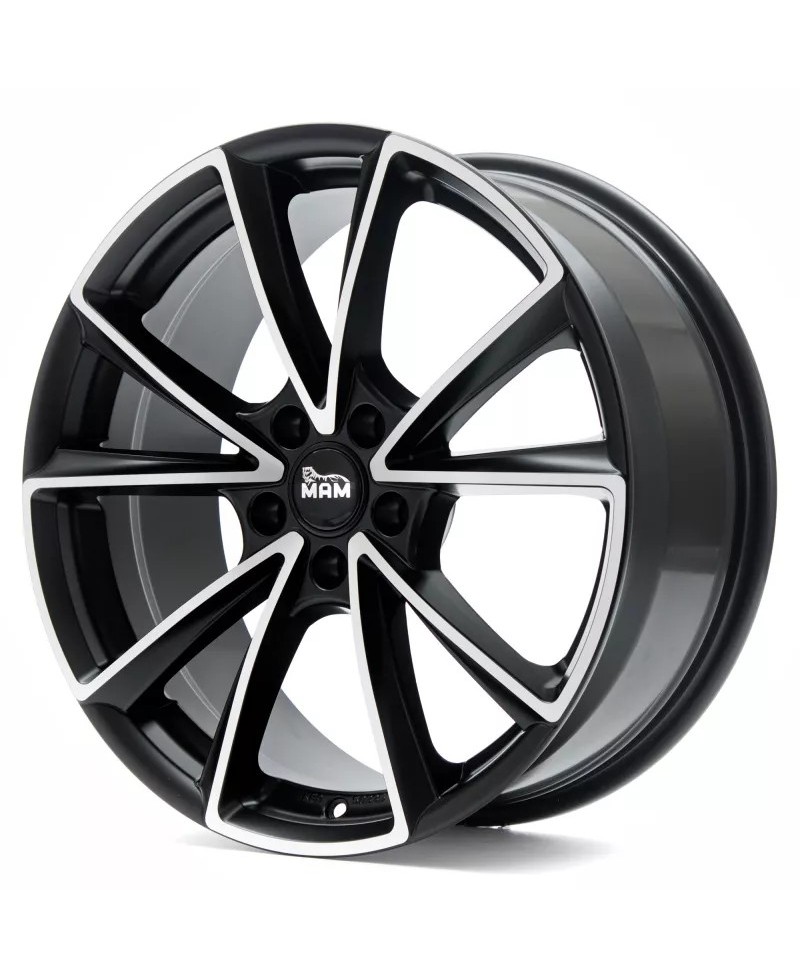 MAM A5 MATT BLACK FRONT POLISH 8x19 5/112 ET30 Alésage 66,6