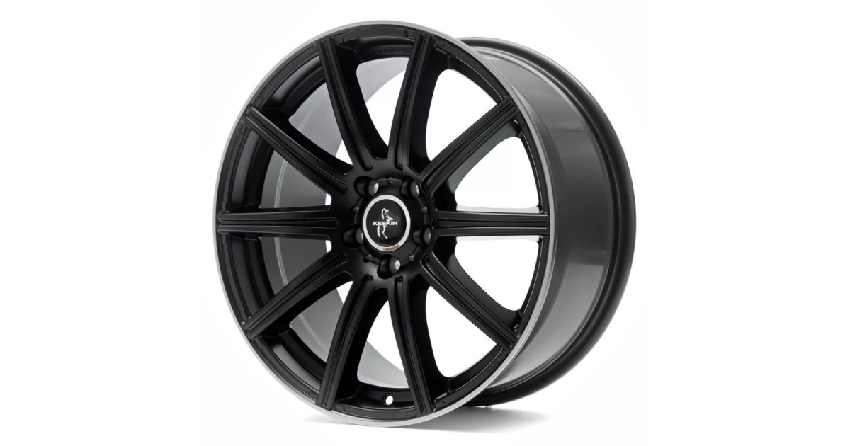 KESKIN KT16 Dynamic MATT BLACK LIP POLISH 8,5x19 5/112 ET45 Alésage 66,6