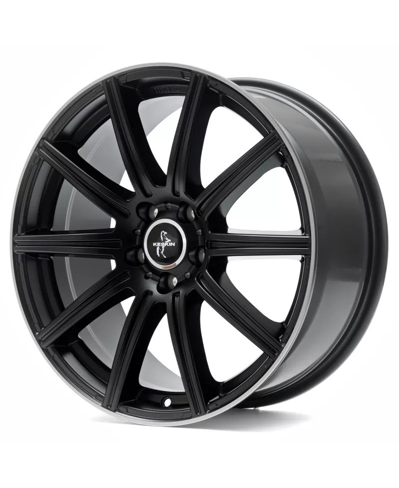 KESKIN KT16 Dynamic MATT BLACK LIP POLISH 8,5x19 5/112 ET30 Alésage 66,6