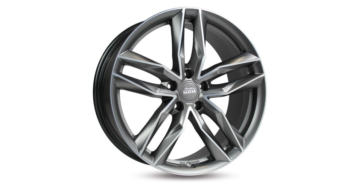 Jante Alu MAM RS3 MATT PALLADIUM FRONT POLISH , ET30 5/112  8.5x19  ,alésage 66.6