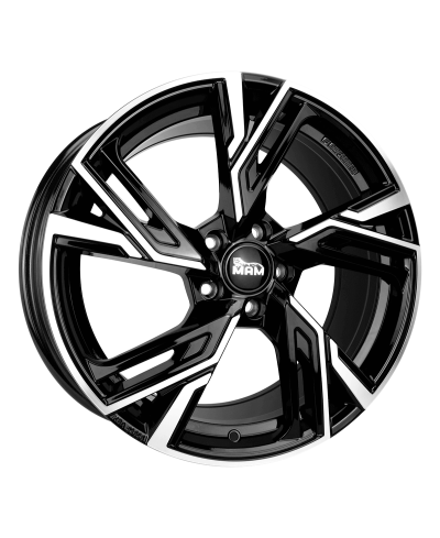 Jante ALU, MAM RS5 BLACK FRONT POLISH 8.5X20  5/114.3 ET45, Alésage 72.6