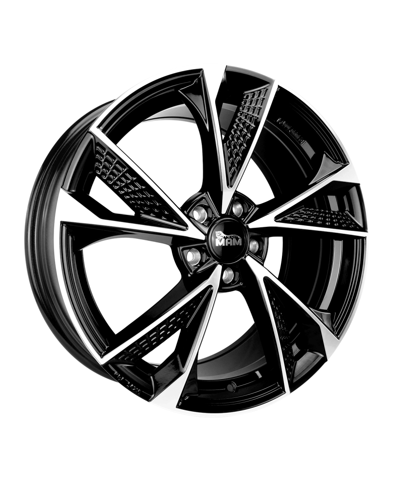 Jante ALU, MAM RS6 BLACK FRONT POLISH 8X18 5/120 ET35, Alésage 72.6