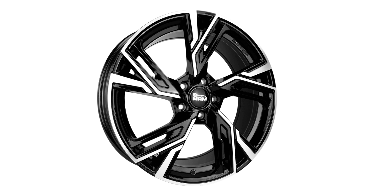 Jante ALU, MAM RS5 BLACK FRONT POLISH 8.5x20 5/ 120 ET35, Alésage 72.6