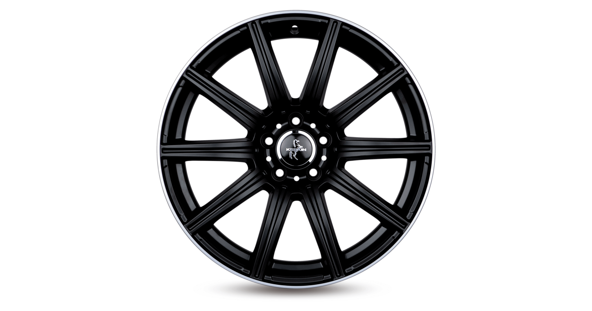 KESKIN KT16 Dynamic MATT BLACK LIP POLISH 8x18 5/112 ET30 Alésage 66,6