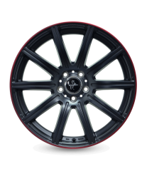 KESKIN KT16 Dynamic MATT BLACK LIP RED 9,5x19 5/112 ET45 Alésage 66,6