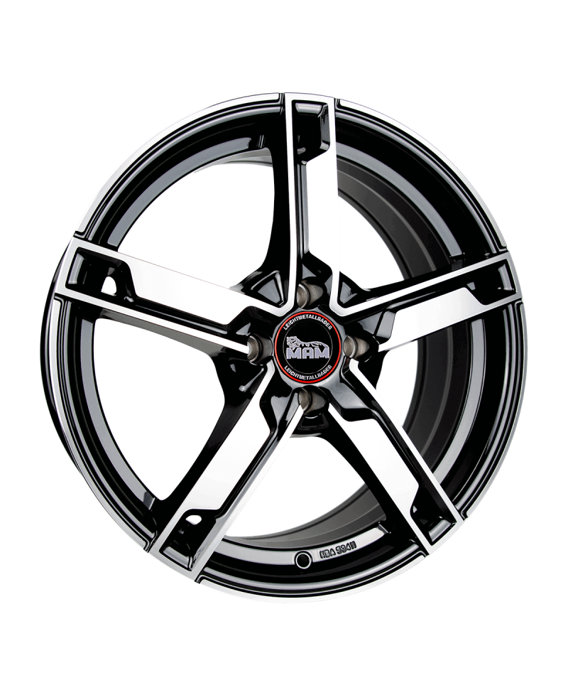 MAM W4 BLACK FRONT POLISH 7x17 5/100 ET35 ,Alésage 57,1