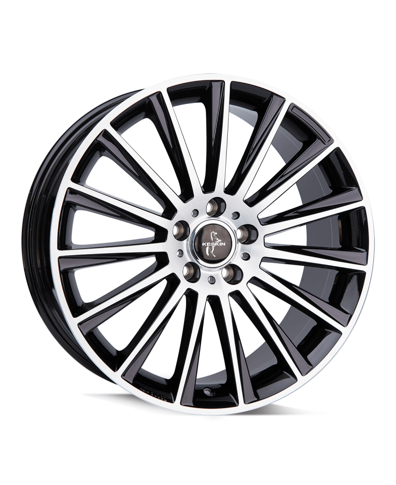 KESKIN KT18 Turbo BLACK FRONT POLISH 7x17 5/112 ET38 Alésage 66,6