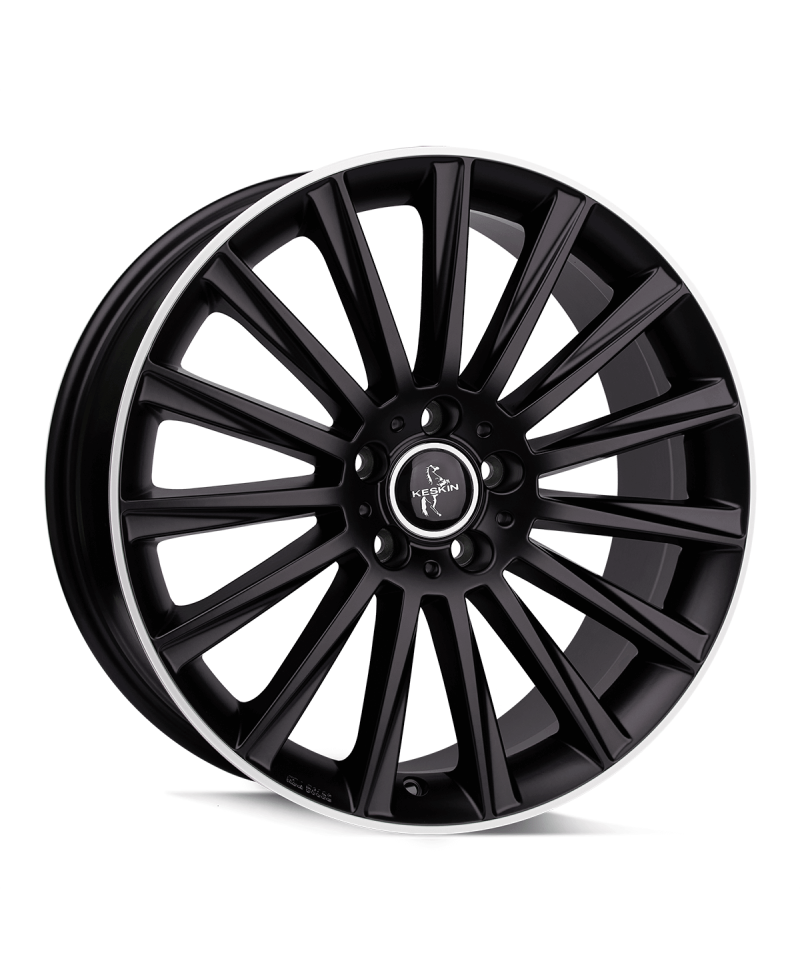 KESKIN KT18 Turbo MATT BLACK LIP POLISH 7x17 5/120 ET35 Alésage 72,6