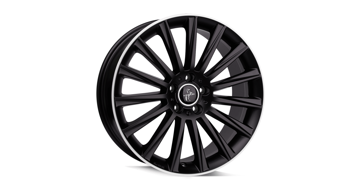 KESKIN KT18 Turbo MATT BLACK LIP POLISH 7x17 5/120 ET35 Alésage 72,6