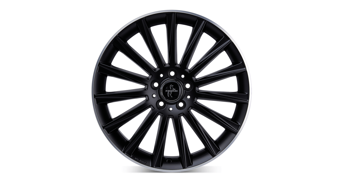 KESKIN KT18 Turbo MATT BLACK LIP POLISH 7x17 5/120 ET35 Alésage 72,6