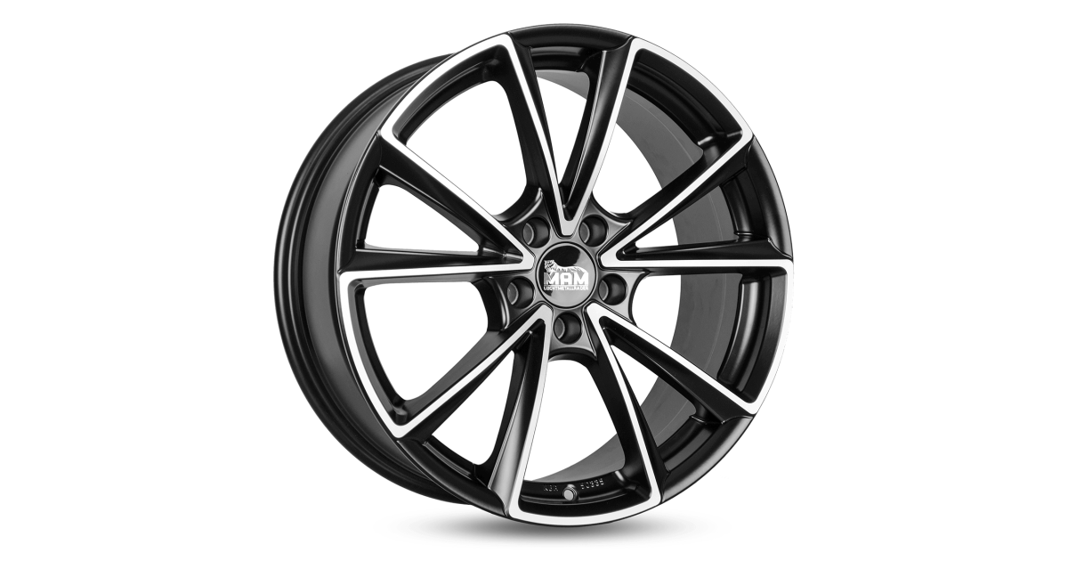 MAM A5 MATT BLACK FRONT POLISH 8x19 5/112 ET30 Alésage 66,6