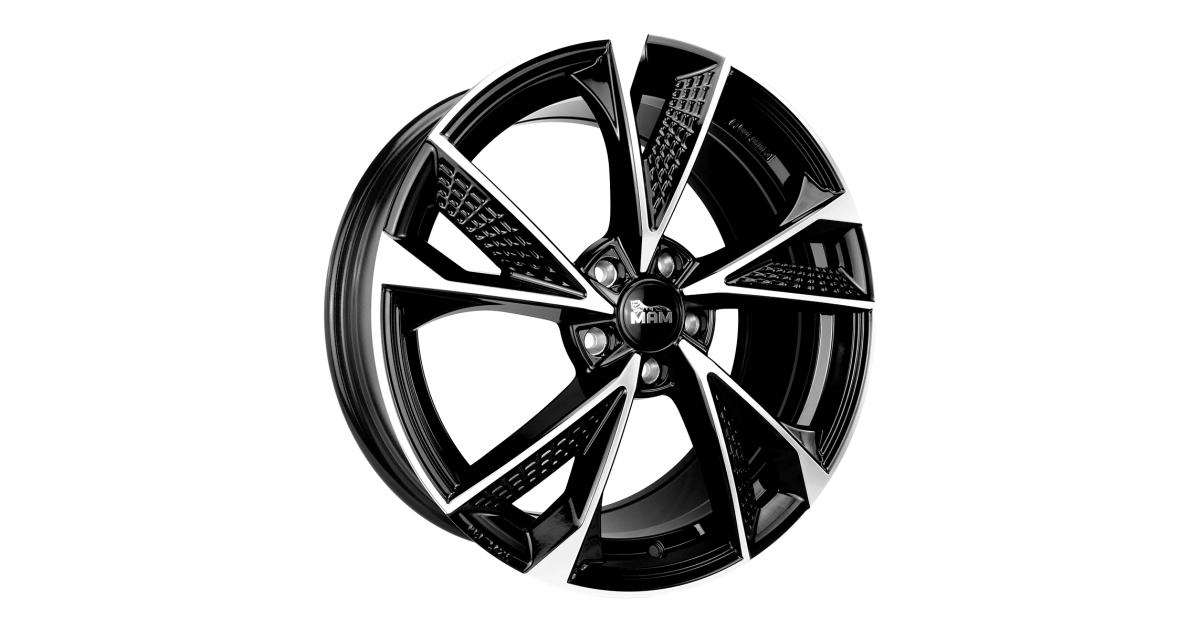 Jante ALU, MAM RS6 BLACK FRONT POLISH 5/114.3 ET38, Alésage 72.6