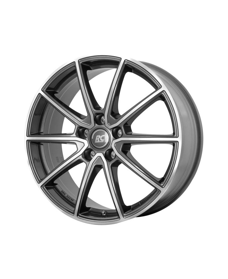 Jante Alu RC Design RC32 Gris himalaya / face polie (HGVP) 7x17 5x114.3 ET48 , Alésage 56.1