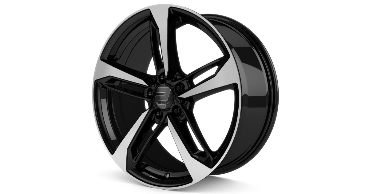 Jante ALU, Wheelworld - 2DRV WH36 SP+ Noir brillant / Face polie, 8X18 5/112 ET40, Alésage 66.6
