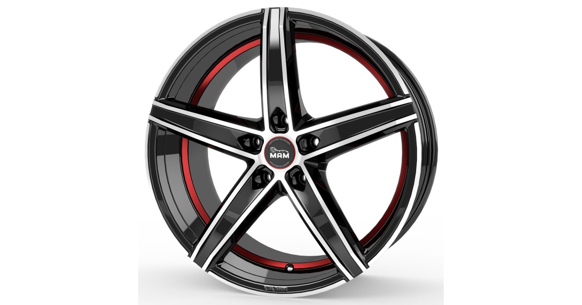 Jante ALU, MAM OX-18 BLACK FRONT POLISH RED INSIDE 5/108 ET45, Alésage 72.6