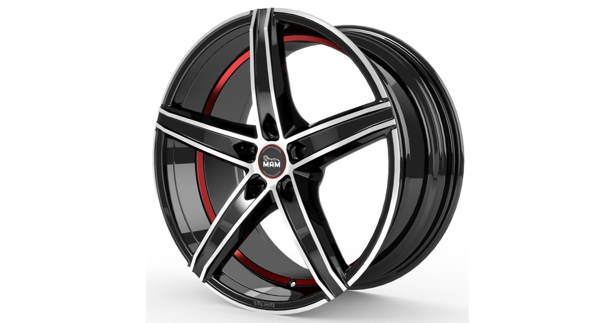 Jante ALU, MAM OX-18 BLACK FRONT POLISH RED INSIDE 8.5x19 5/112 ET45, Alésage 66.6