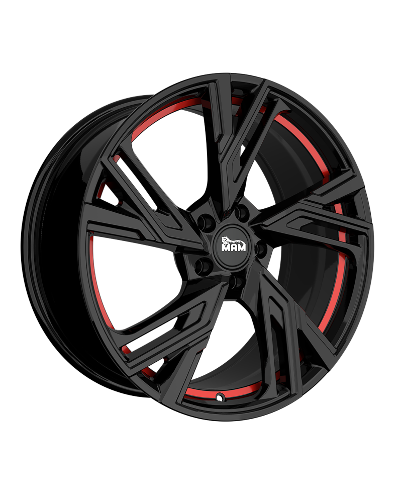 Jante ALU, MAM RS5 BLACK PAINTED RED INSIDE 5/100 ET38, Alésage 63.4