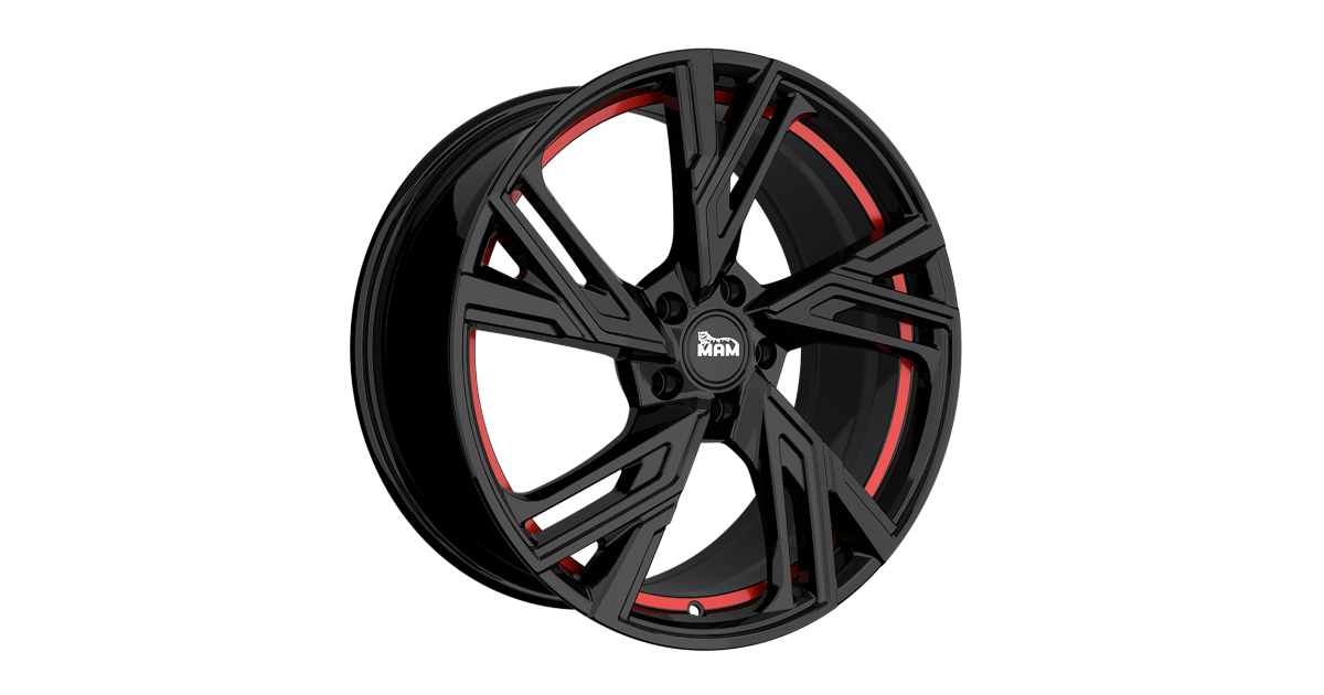 Jante ALU, MAM RS5 BLACK PAINTED RED INSIDE 5/120 ET35, Alésage 72.6