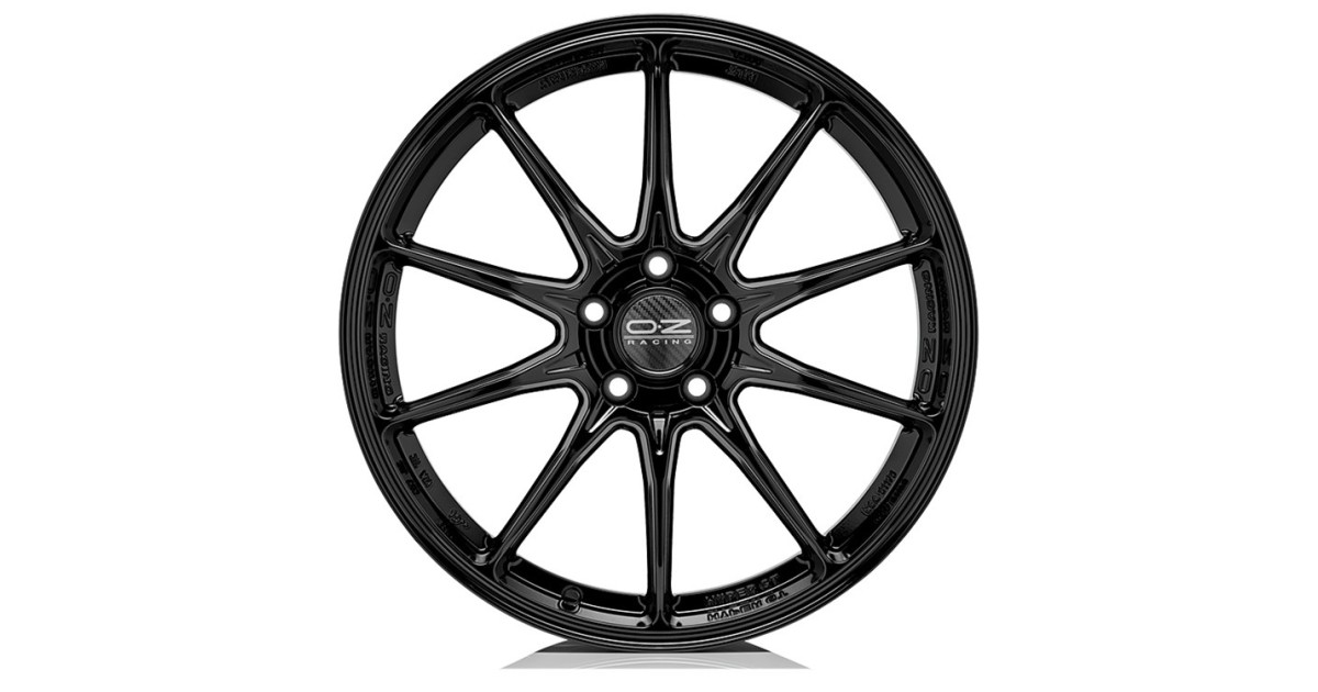 Jante ALU OZ Hyper GT HLT Gloss Black, 8X18 5/108 ET45, Alésage 75