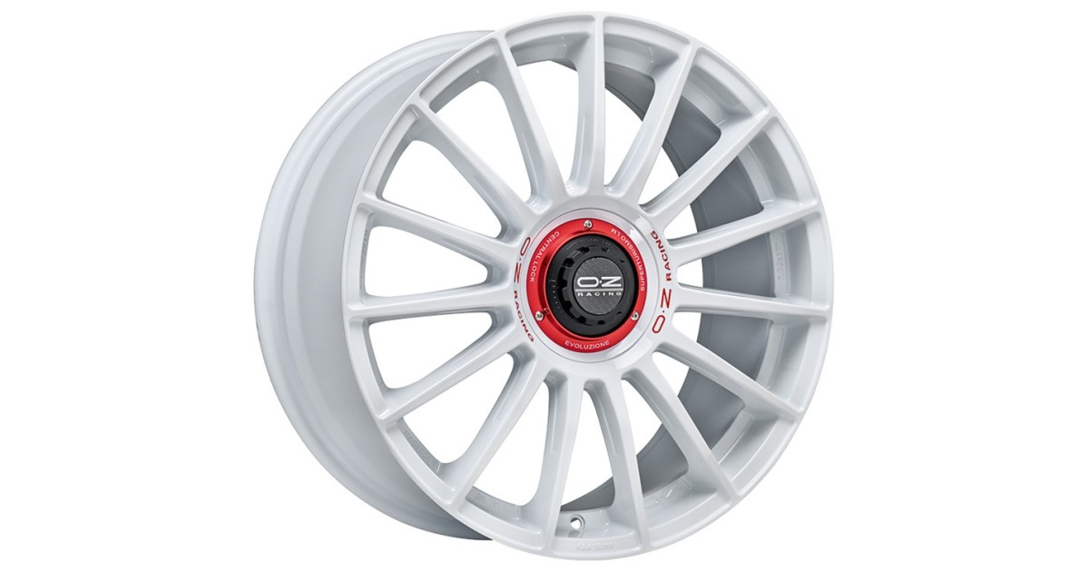 Jante ALU, OZ SUPERTURISMO WRC RACE WHITE RED LETTERING, 7X17 4/100 ET35, Alésage 68