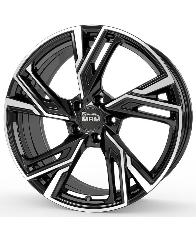 Jante ALU, MAM RS5 BLACK FRONT POLISH 8X18 5/100 ET38, Alésage 63.4