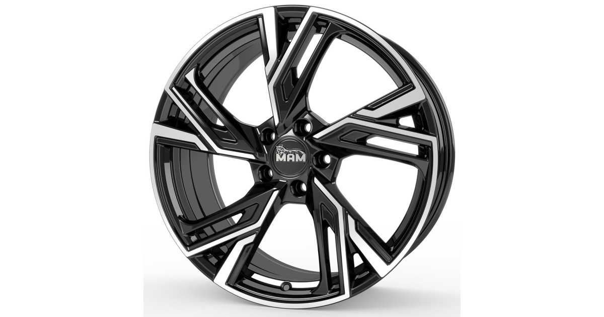 Jante ALU, MAM RS5 BLACK FRONT POLISH 8X18 5/100 ET38, Alésage 63.4
