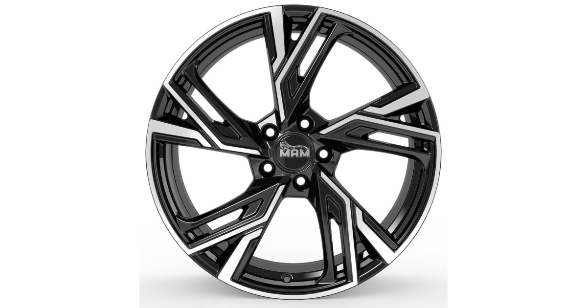 Jante ALU, MAM RS5 BLACK FRONT POLISH  8X18 5/100 ET38, Alésage 63.4