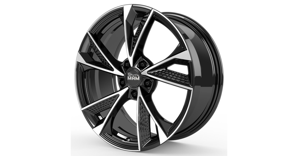 Jante ALU, MAM RS6 BLACK FRONT POLISH 8.5X20  5/108 ET40, Alésage 72.6