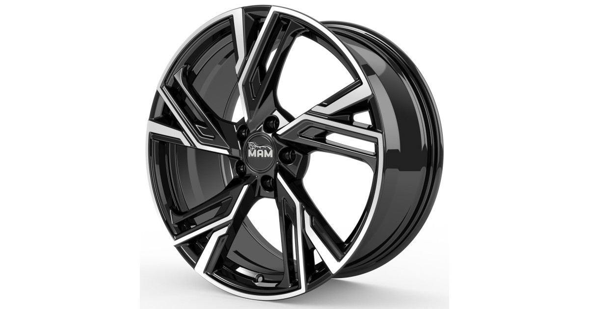 Jante ALU, MAM RS5 BLACK FRONT POLISH  7X16  5/120 ET35, Alésage 72.6