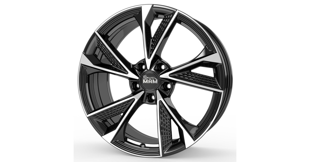Jante ALU, MAM RS6 BLACK FRONT POLISH  7X16  5/112 ET40, Alésage 66.6