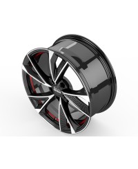 Jante ALU, MAM RS6 BLACK FRONT POLISH RED INSIDE  7X16  5/108 ET38, Alésage 72.6