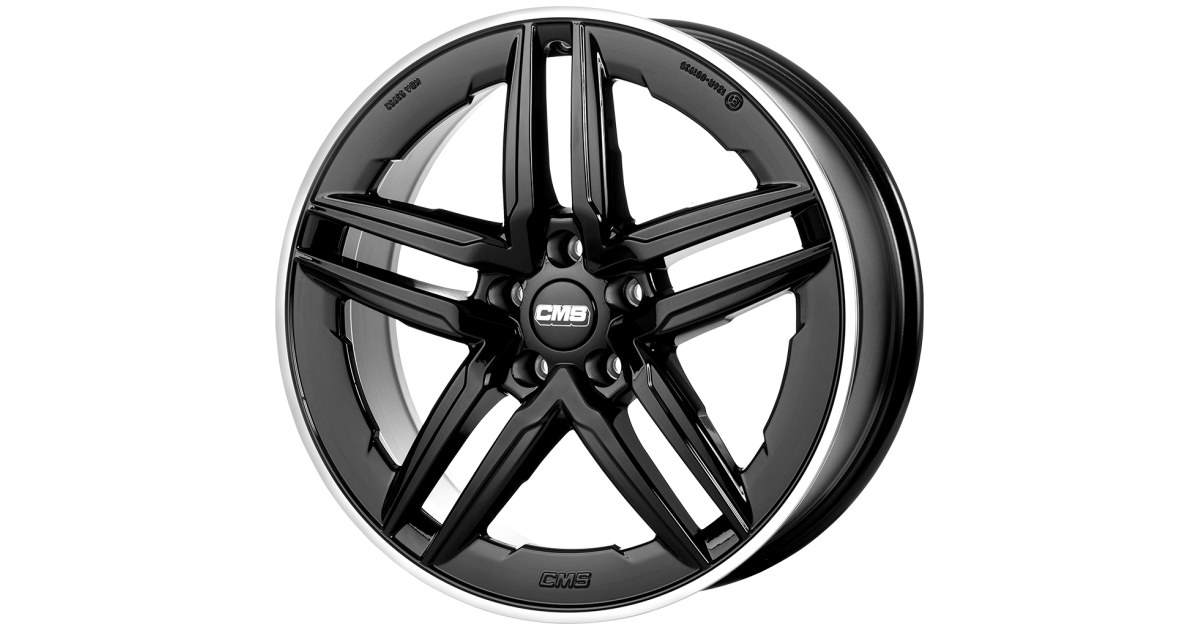 Jante ALU, CMS C29-AERO Noir Contour Poli Brillant, 7.5X18 5/112 ET40, Alésage 57.1