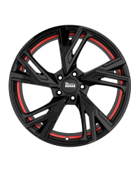 Jante ALU, MAM RS5 BLACK PAINTED RED INSIDE 7.5X17 5/112 ET30, Alésage 66.6