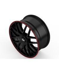 MAM GT1 MATT BLACK LIP RED 9,5x19 5/112 ET30 Alésage  66,6