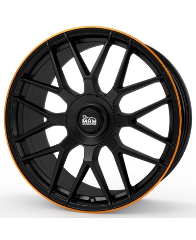 MAM GT1 MATT BLACK LIP ORANGE 9,5x19 5/112 ET42 Alésage 66,6