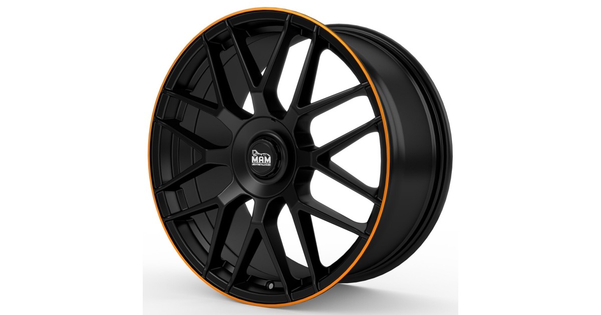 MAM GT1 MATT BLACK LIP ORANGE 9,5x19 5/112 ET42 Alésage 66,6