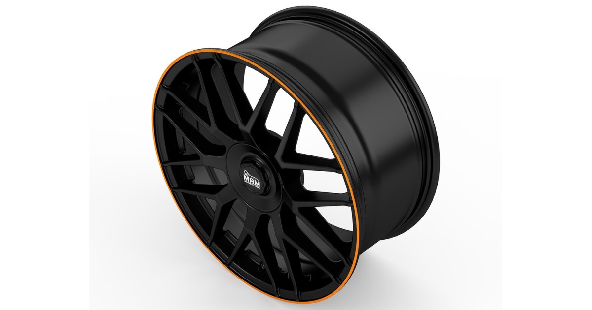 MAM GT1 MATT BLACK LIP ORANGE 9,5x19 5/112 ET42 Alésage 66,6
