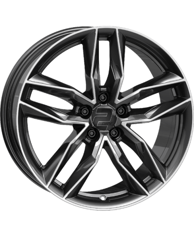 Jante ALU, Wheelworld - 2DRV WH40 SP+ Noir brillant laqué ,Face polie  8X18 5/112 ET45, Alésage 57.1