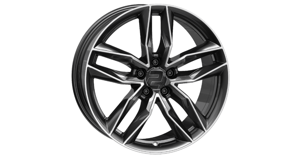 Jante ALU, Wheelworld - 2DRV WH40 SP+ Noir brillant laqué ,Face polie  8X18 5/112 ET45, Alésage 57.1