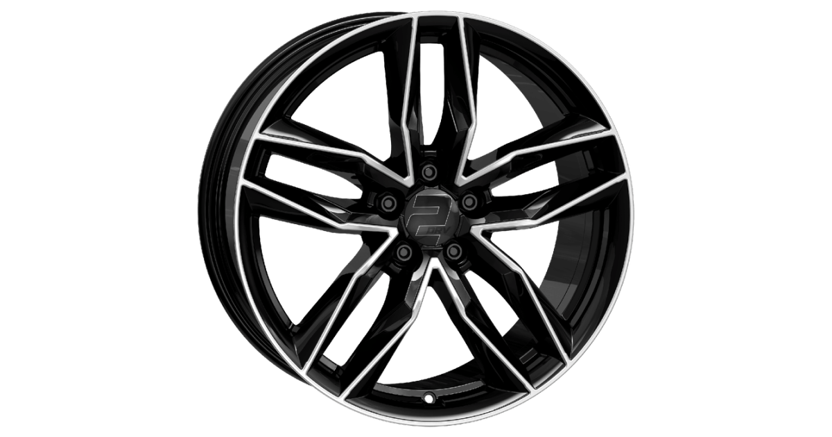 Jante ALU, Wheelworld - 2DRV WH40 SP+  Noir brillant laqué ,Face polie 8X18 5/112 ET45, Alésage 66.6