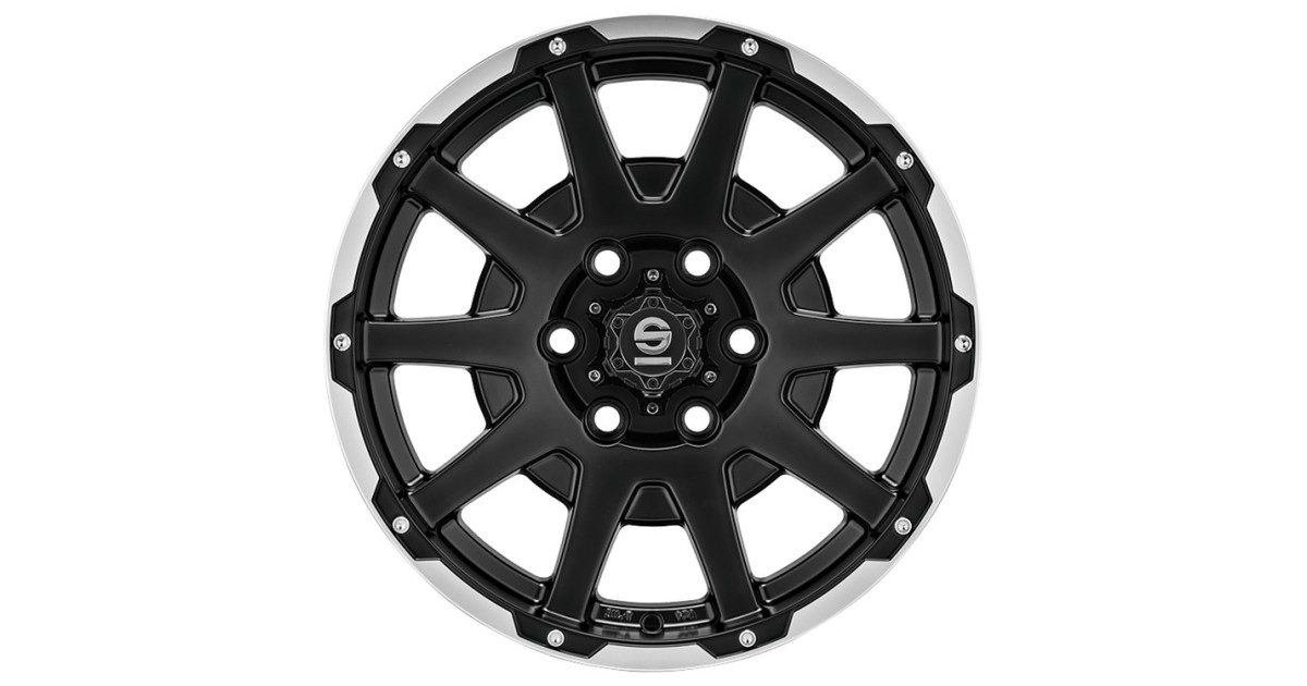 Jante ALU, SPARCO  DAKAR Noir mat / liseré poli / rivets 8.5X18 5/120, Alésage 65.1