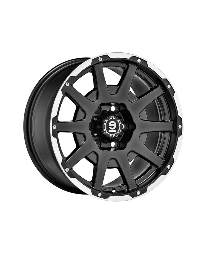 Jante ALU, SPARCO DAKAR Noir mat / liseré poli / rivets 8.5X18 6/135, Alésage 87.06