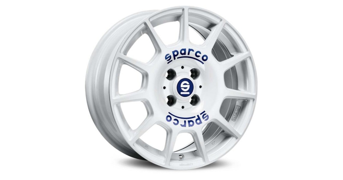 Jante ALU, SPARCO TERRA WHITE + BLUE LETTERING, 7X16 4/100 ET30, Alésage 63.4