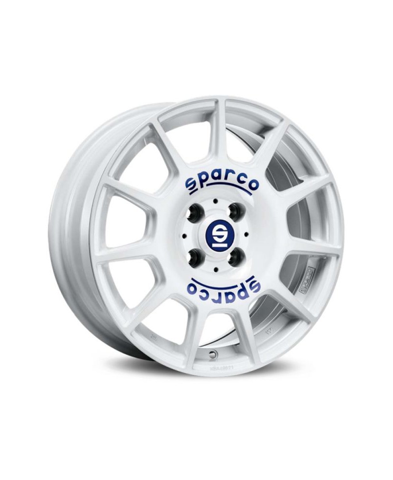 Jante ALU, SPARCO TERRA WHITE + BLUE LETTERING, 7X16 5/112 ET35, Alésage 73.1